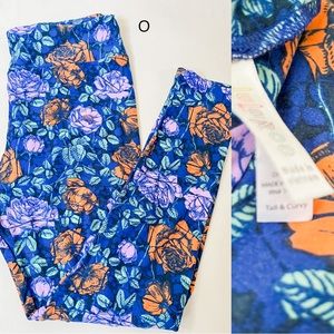 Lularoe Purple & Orange floral leggings